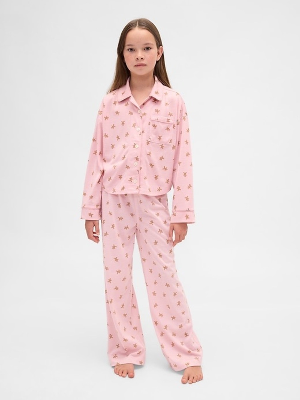 GAP Girls Pink Gingerbread Soft Pajama Top Size 12 (TOP ONLY)